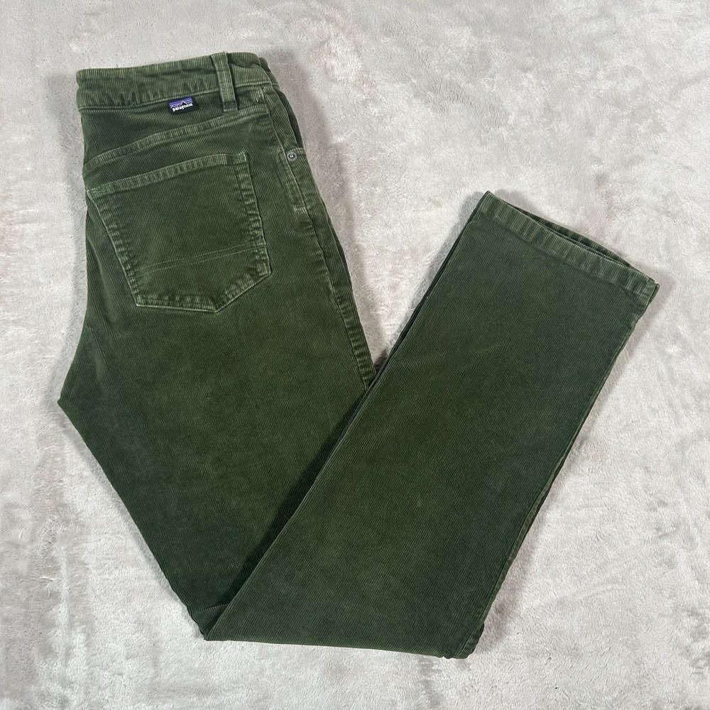 Patagonia Straight Cords Pants Mens 32x31 Green Corduroy 5-Pocket Outdoor Preppy